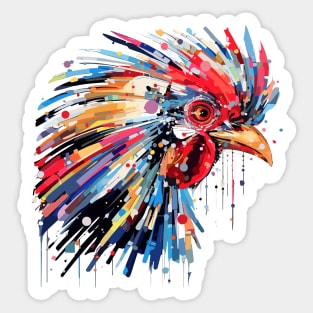 Rooster Chicken Animal World Countryside Farm Land Abstract Sticker